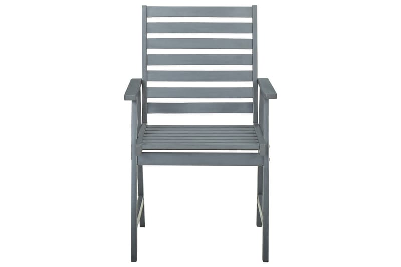 Utendørs spisestoler 2 stk grå heltre akasie - Grå - Hagemøbler - Stoler & Lenestoler - Posisjonsstol