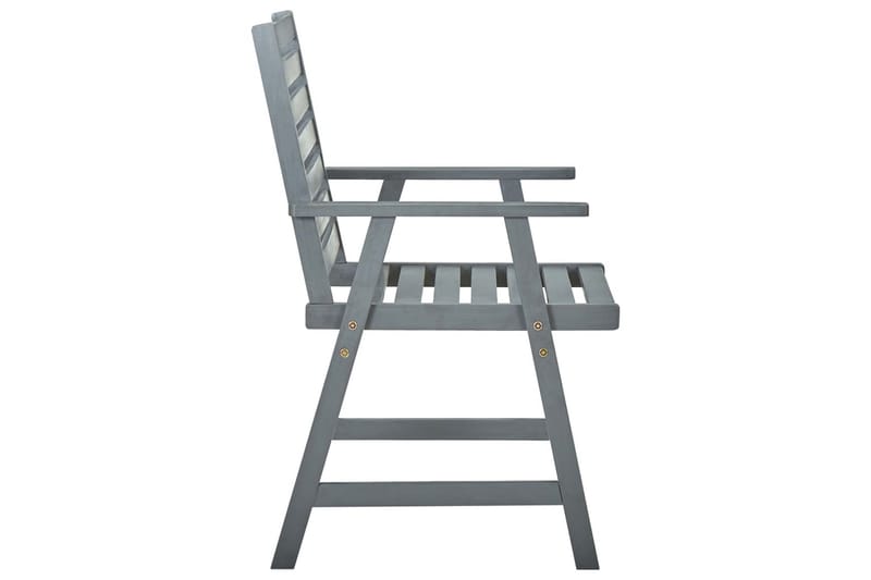 Utendørs spisestoler 2 stk grå heltre akasie - Grå - Hagemøbler - Stoler & Lenestoler - Posisjonsstol