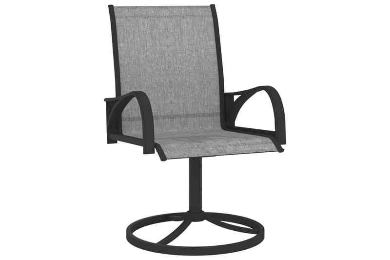 Utendørs svingstoler 2 stk textilene og stål grå - Grå - Hagemøbler - Stoler & Lenestoler - Posisjonsstol