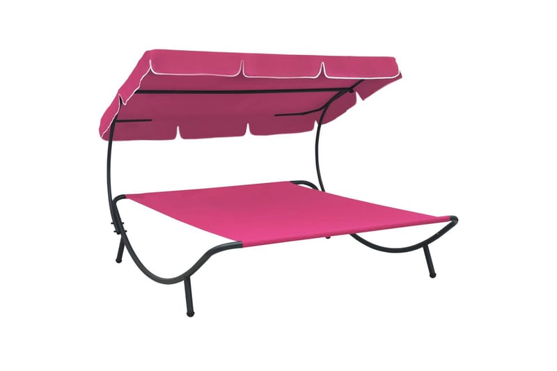 Utendørs sofaseng med solskjerm rosa - Rosa - Møbler - Stoler & lenestoler - Kontorstol & skrivebordsstol