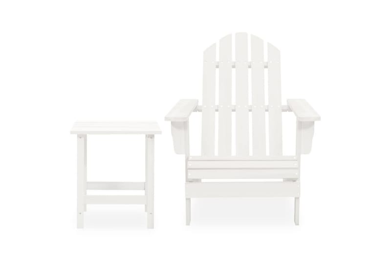 Adirondack hagestol med bord heltre gran hvit - Hvit - Hagemøbler - Stoler & Lenestoler - Solstoler - Dekkstol