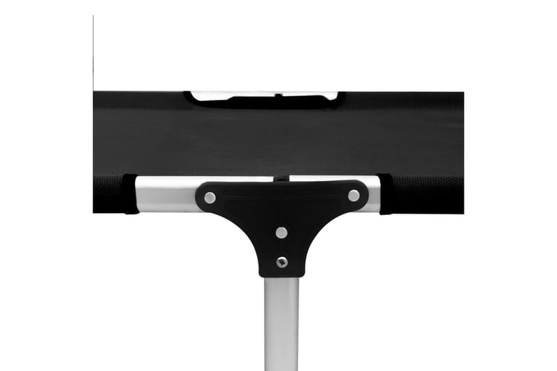 Ekstra høy solseng senior sammenleggbar svart aluminium - Hagemøbler - Stoler & Lenestoler - Solstoler