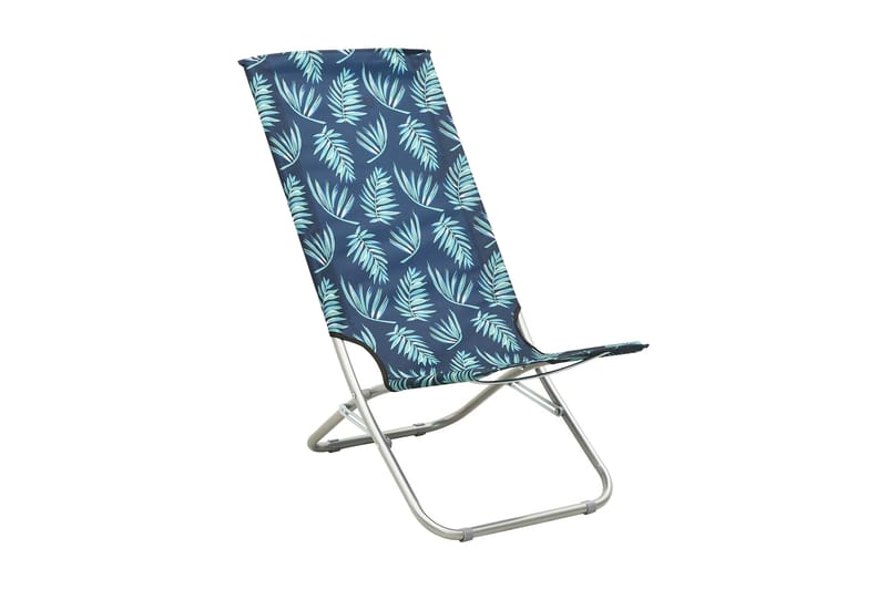 Sammenleggbare strandstoler 2 stk bladtrykk stoff - Hagemøbler - Stoler & Lenestoler - Solstoler