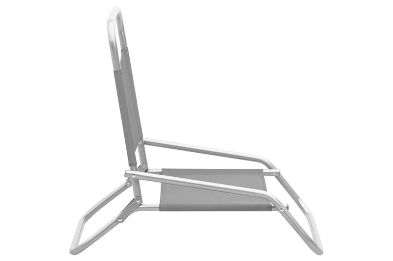 Sammenleggbare strandstoler 2 stk grå stoff - Grå - Hagemøbler - Stoler & Lenestoler - Solstoler