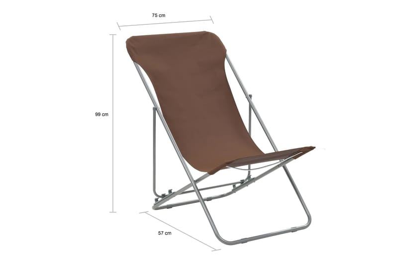 Sammenleggbare strandstoler 2 stk stål og oxfordstoff brun - Hagemøbler - Stoler & Lenestoler - Solstoler