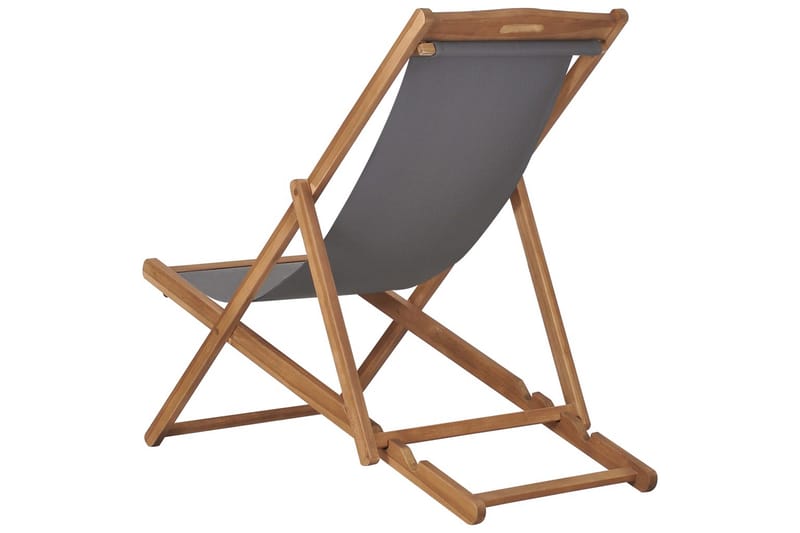 Sammenleggbar strandstol heltre teak grå - Grå - Hagemøbler - Stoler & Lenestoler - Strandstoler & campingstoler