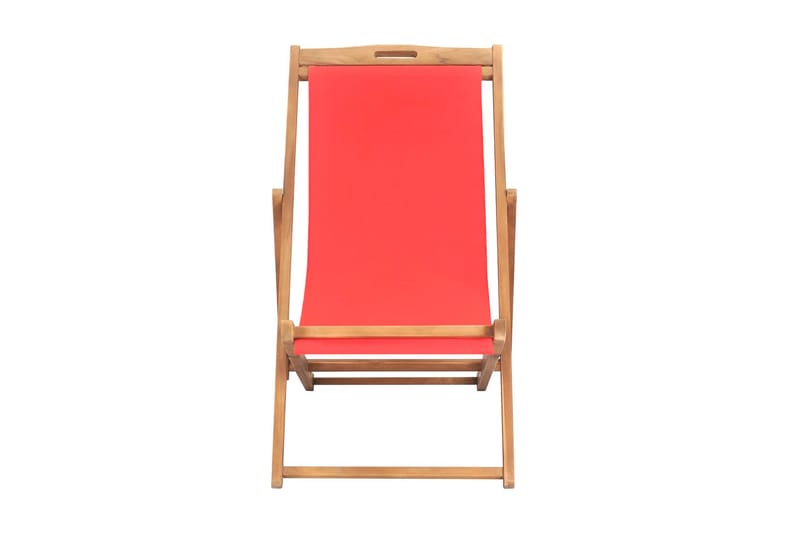Sammenleggbar strandstol heltre teak rød - Rød - Hagemøbler - Stoler & Lenestoler - Strandstoler & campingstoler
