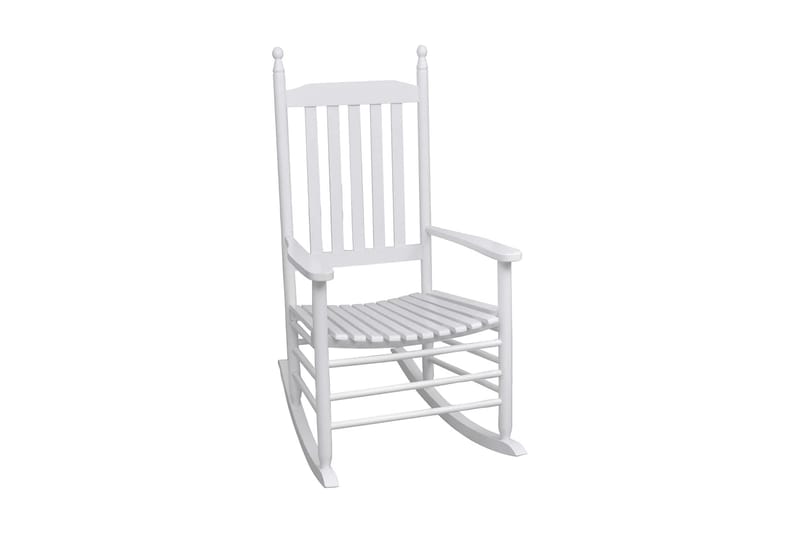 Gyngestol med buet sete hvit tre - Hvit - Hagemøbler - Hagebord - Spisebord