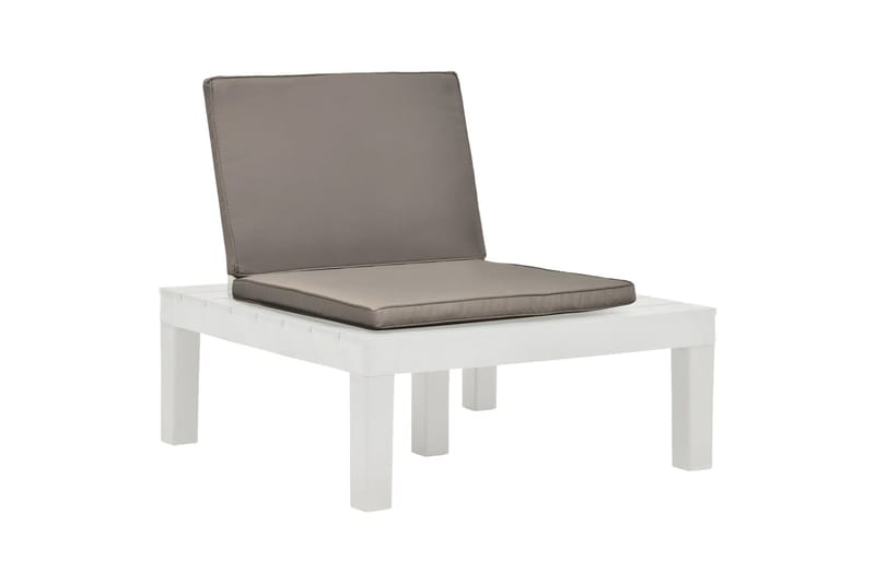 Hagelenestol med setepute plast hvit - Hvit - Hagemøbler - Stoler & Lenestoler - Utelenestoler
