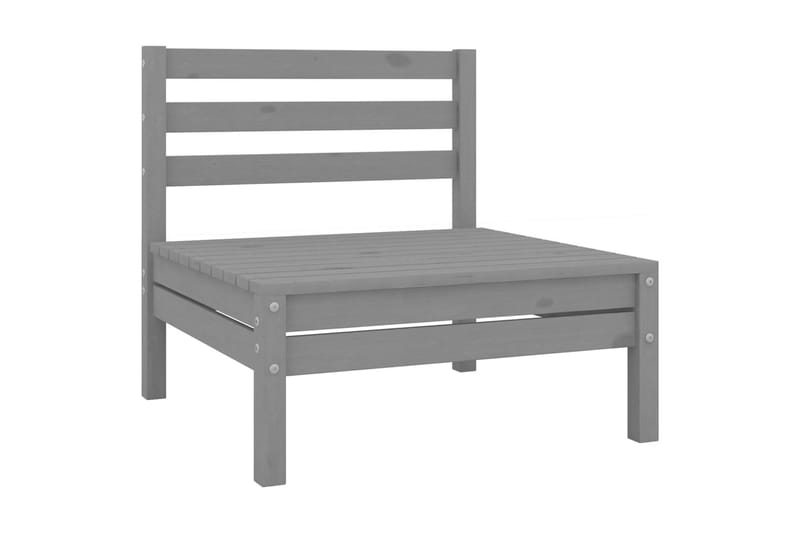 Utendørs midtsofa grå heltre furu - Grå - Hagemøbler - Loungemøbler - Moduler