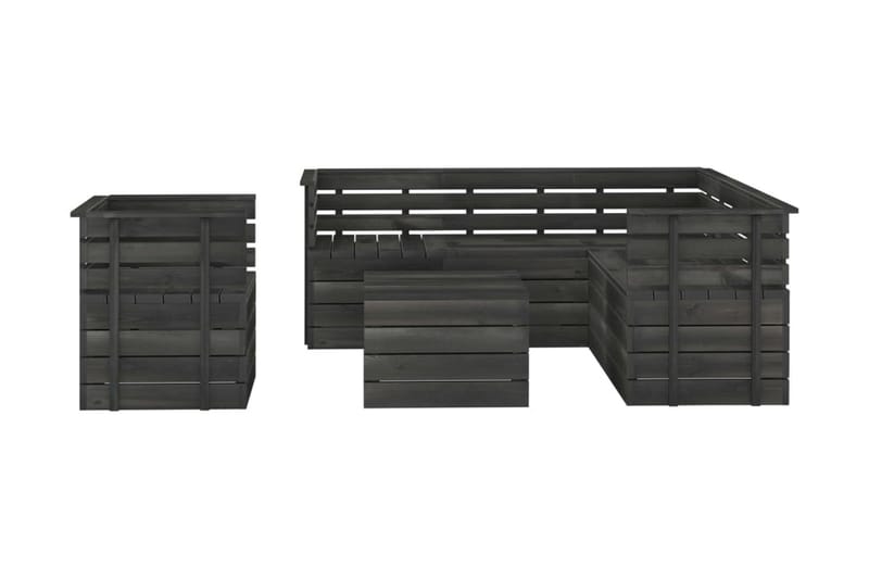 Hagemøbelsett 7 deler paller heltre furu mørkegrå - Grå - Hagemøbler - Loungemøbler - Loungegrupper