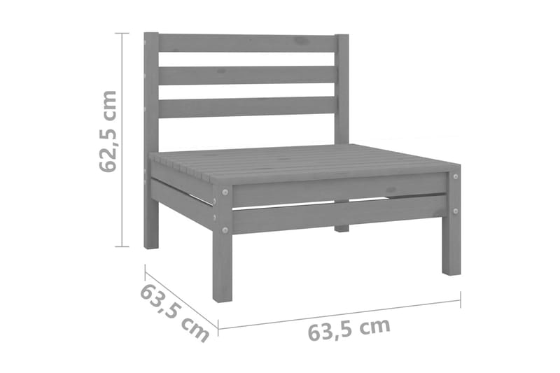 Hagesofagruppe 13 deler grå heltre furu - Grå - Hagemøbler - Loungemøbler - Loungegrupper