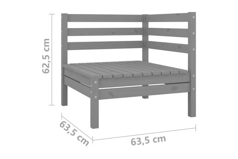 Hagesofagruppe 5 deler grå heltre furu - Grå - Hagemøbler - Loungemøbler - Loungegrupper