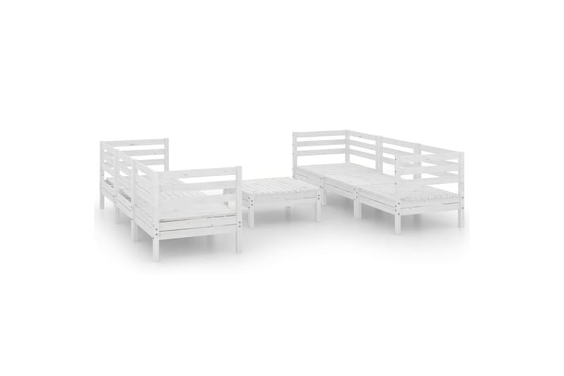 Hagesofagruppe 7 deler hvit heltre furu - Hvit - Hagemøbler - Loungemøbler - Loungegrupper