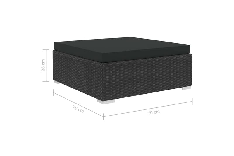 Hagesofagruppe med puter 6 deler polyrotting svart - Hagemøbler - Loungemøbler - Loungegrupper