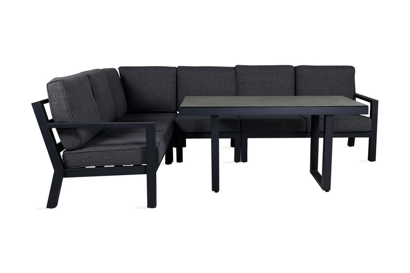 Barcelona Hjørneloungegruppe Svart - Venture Home - Hagemøbler - Loungemøbler - Sofagruppe utendørs