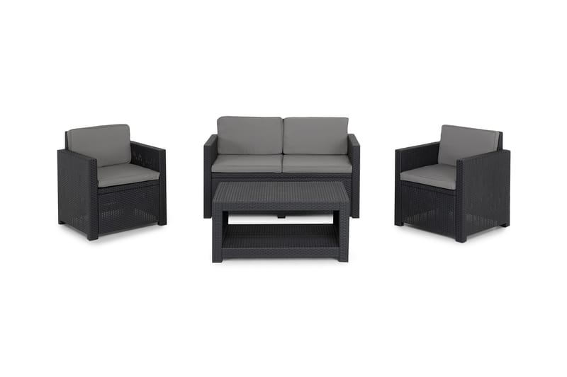 Castell Sofagruppe - Svart - Hagemøbler - Loungemøbler - Lounge sofa