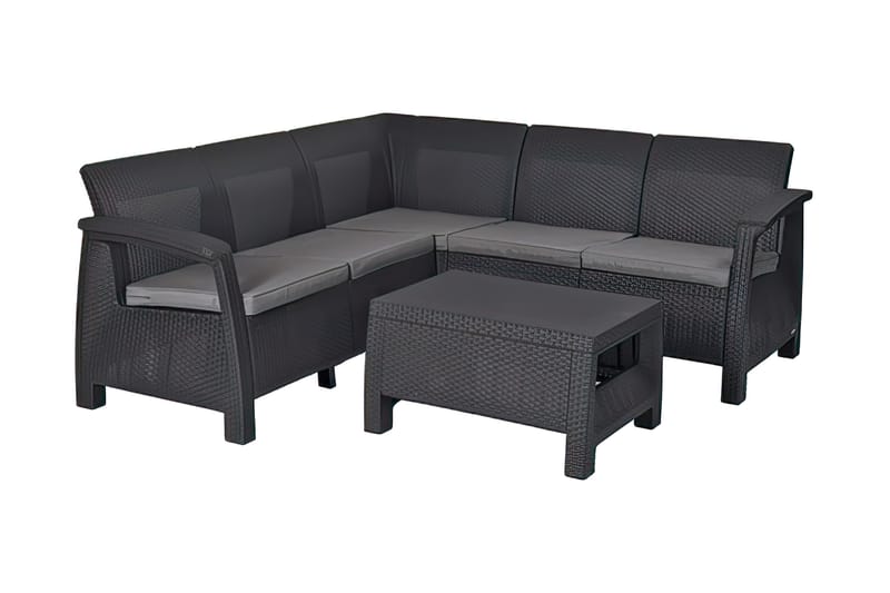 Corfu Loungegruppe - Mørkegrå - Hagemøbler - Loungemøbler - Sofagruppe utendørs