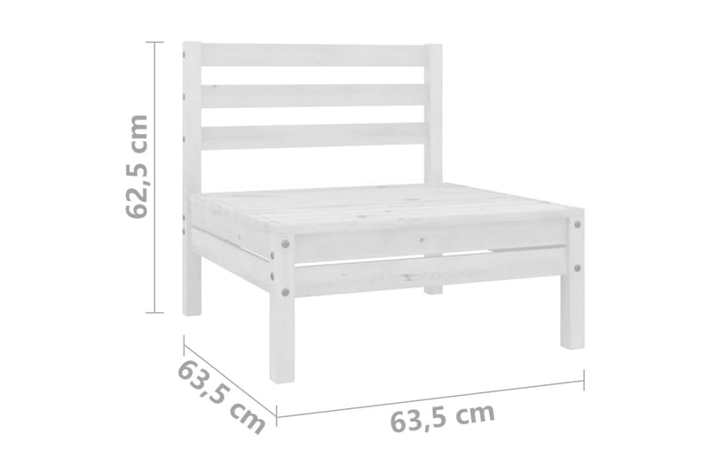 Hagesofagruppe 10 deler hvit heltre furu - Hvit - Hagemøbler - Loungemøbler - Loungesett