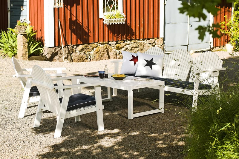 Hillerstorp Gotland Sofagruppe Bord+Bullerö Sofa+2 Lenestol - Hvit - Hagemøbler - Hagebord - Spisebord ute