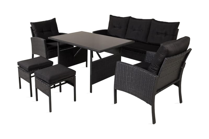 Knock Loungegruppe Svart - Venture Home - Hagemøbler - Loungemøbler - Sofagruppe utendørs