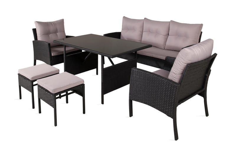 Knock Loungegruppe Svart - Venture Home - Hagemøbler - Loungemøbler - Sofagruppe utendørs