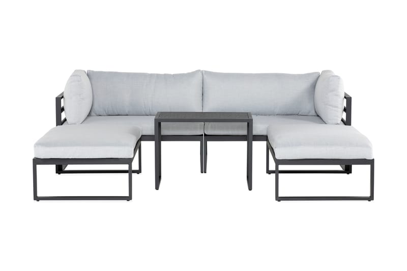 Lowin Sofagruppe - Grå/Svart - Hagemøbler - Hagebord - Loungebord & Sofabord utendørs