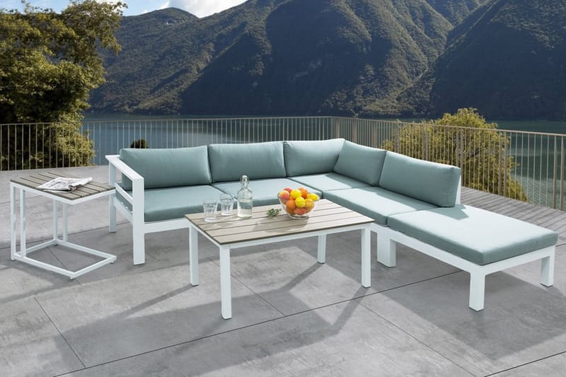 Messina Loungegruppe 147 cm - Hvit - Hagemøbler - Loungemøbler - Sofagruppe utendørs