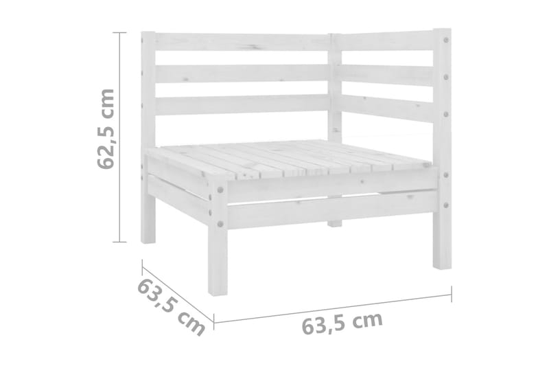 2-seters hagesofa hvit heltre furu - Hvit - Hagemøbler - Loungemøbler - Loungesofaer