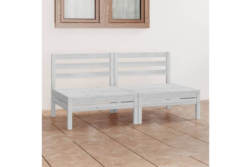 2-seters hagesofa hvit heltre furu - Hvit - Hagemøbler - Loungemøbler - Lounge sofa