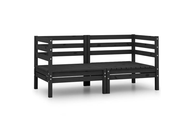 2-seters hagesofa svart heltre furu - Svart - Hagemøbler - Loungemøbler - Lounge sofa