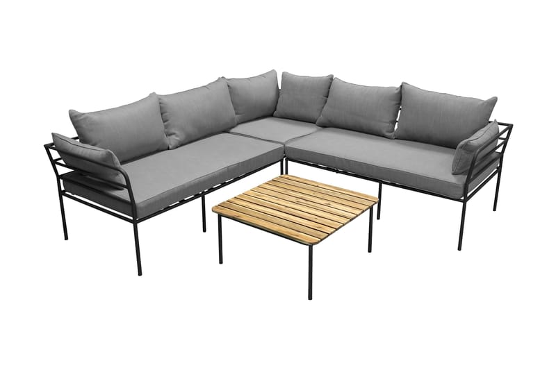 Penh Hjørnesofa Svart/Natur - Venture Home - Hagemøbler - Loungemøbler - Lounge sofa