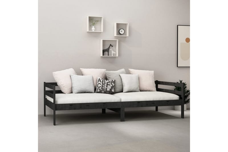 Sengeramme svart heltre furu 90x200 cm - Svart - Hagemøbler - Loungemøbler - Lounge sofa