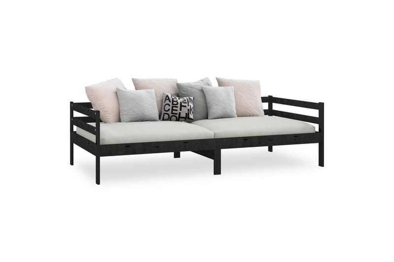 Sengeramme svart heltre furu 90x200 cm - Svart - Hagemøbler - Loungemøbler - Lounge sofa