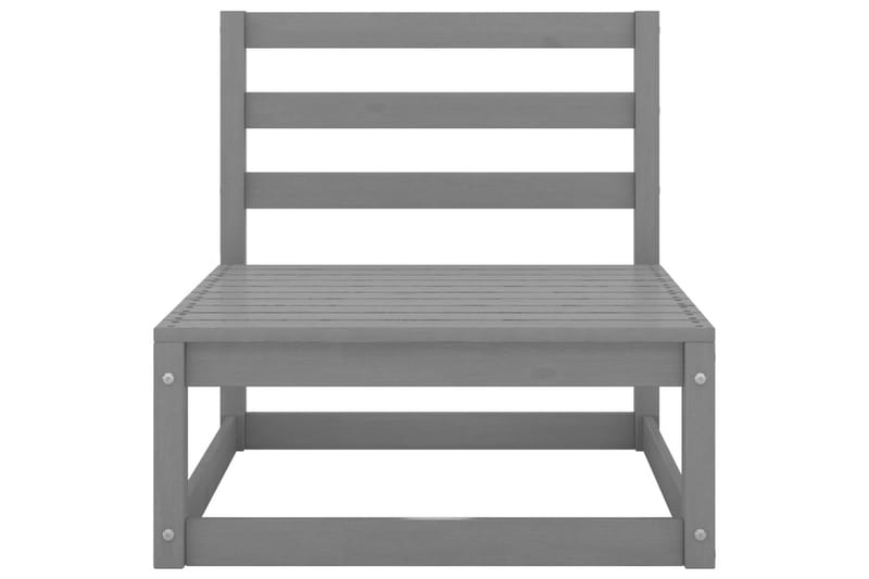 Utendørs midtsofaer 2 stk grå heltre furu - Grå - Hagemøbler - Loungemøbler - Loungesofaer