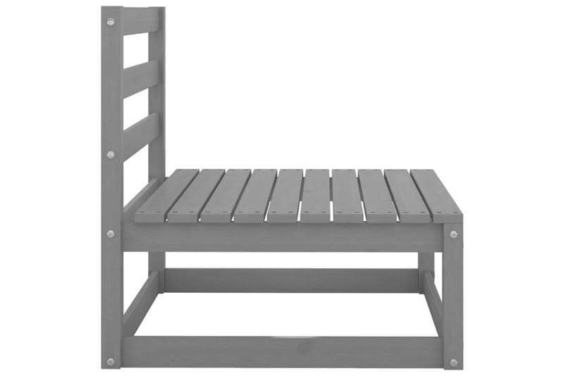 Utendørs midtsofaer 2 stk grå heltre furu - Grå - Hagemøbler - Loungemøbler - Loungesofaer