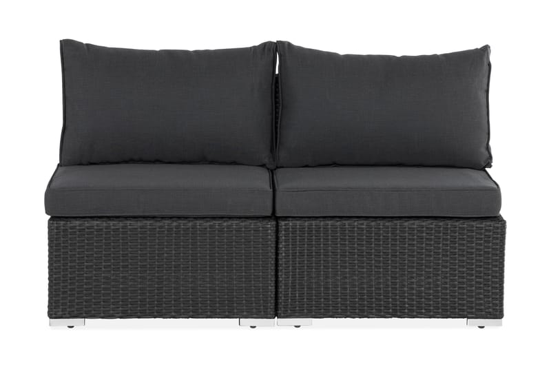 Wisconsin Loungesofa 2-seter uten Armlener - Svart/Kunstrotting - Hagemøbler - Loungemøbler - Lounge sofa