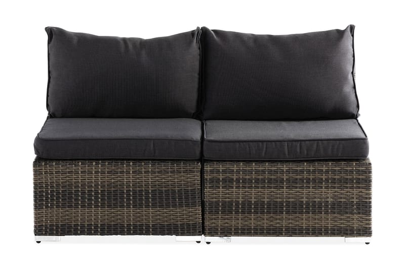 Wisconsin Loungesofa uten Armstøtte 2-seters - Kunstrotting/Grå - Hagemøbler - Loungemøbler - Lounge sofa