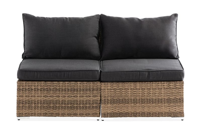 Wisconsin Loungesofa uten Armstøtte 2-seters - Kunstrotting/Sand/Svart - Hagemøbler - Loungemøbler - Lounge sofa