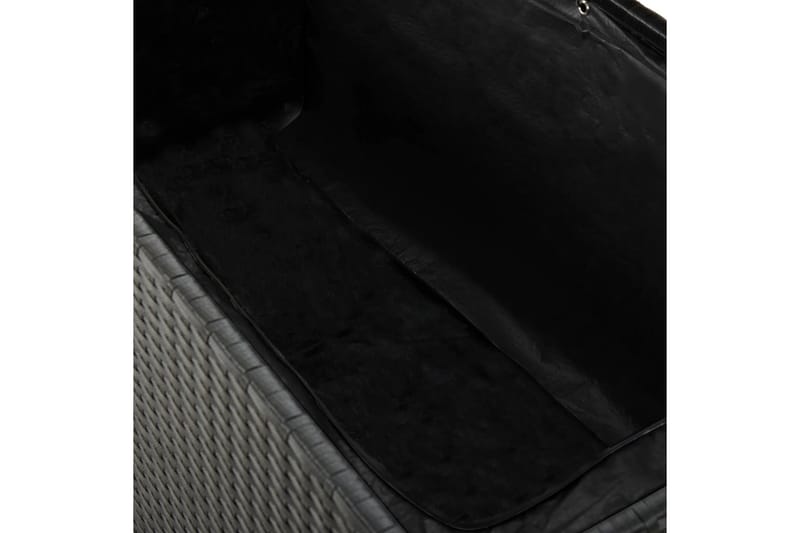 Putekasse 120x50x60 cm polyrotting svart - Svart - Hagemøbler - Putebokser & møbelbeskyttelse - Putebokser & Putekasser