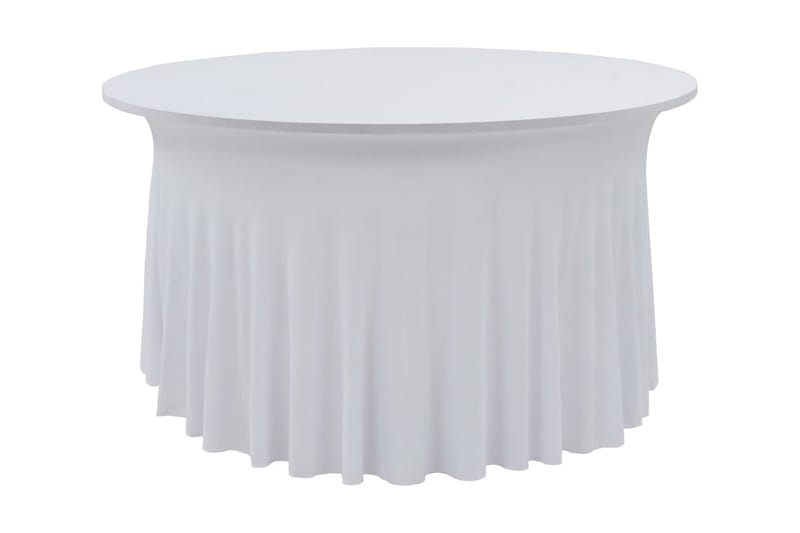 Elastisk bordduk med skjørt 2 stk 150x74 cm hvit - Hagemøbler - Puteoppbevaring & møbelbeskyttelse - Overtrekk hagemøbler