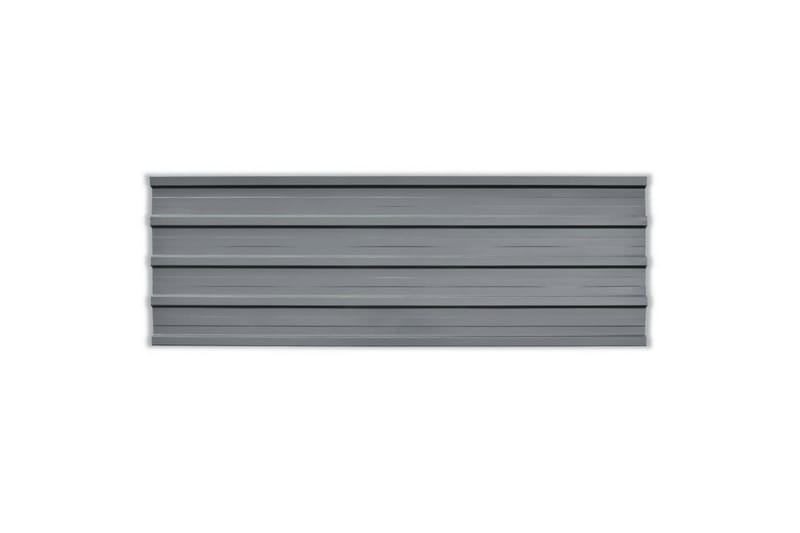 Takplater 12 stk galvanisert stål grå - Hagemøbler - Puter - Sitteputer