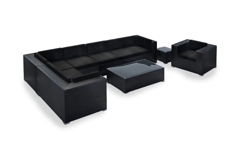 Møbeltrekk Svart: Villefranche - Komplett Pakke - Hagemøbler - Loungemøbler - Møbeltrekkpakker