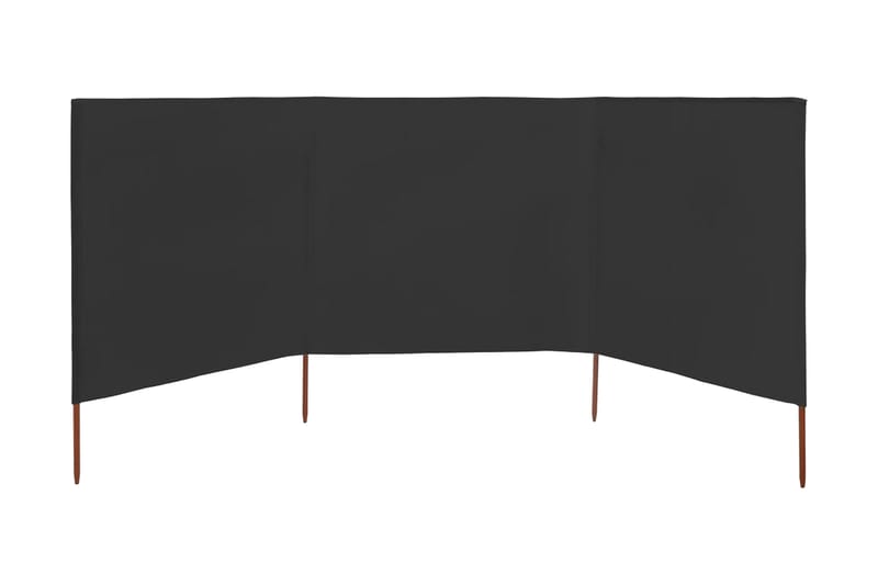 Vindskjerm 3 paneler stoff 400x80 cm antrasitt - Grå - Hagemøbler - Solbeskyttelse - Avskjerming & vindskjerm - Skjerm