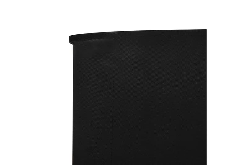 Vindskjerm 3 paneler stoff 400x80 cm svart - Svart - Hagemøbler - Solbeskyttelse - Avskjerming & vindskjerm