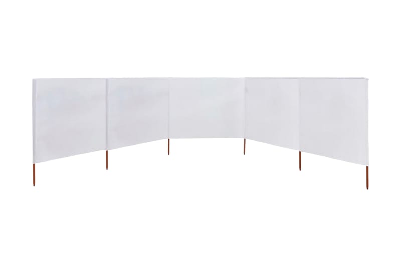 Vindskjerm 5 paneler stoff 600x120 cm sandhvit - Hvit - Hagemøbler - Solbeskyttelse - Avskjerming & vindskjerm