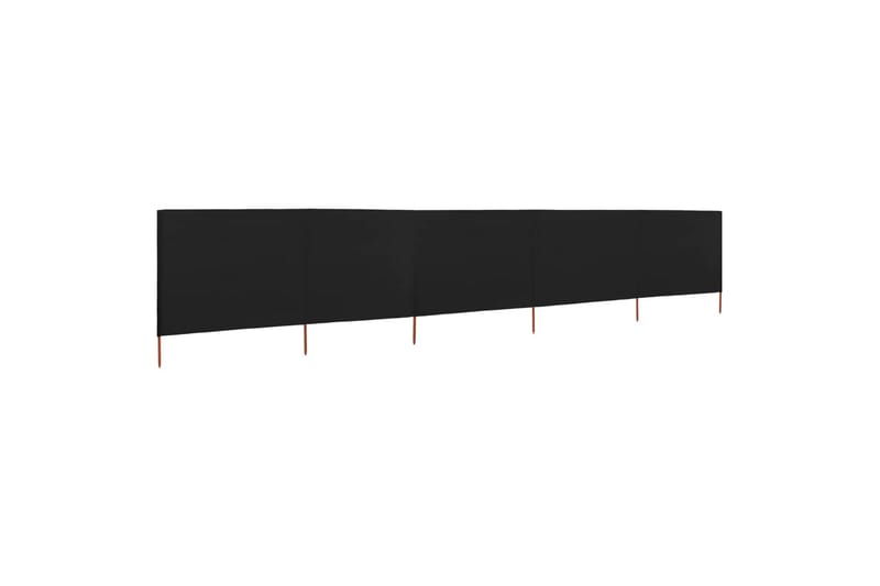 Vindskjerm 5 paneler stoff 600x120 cm svart - Svart - Hagemøbler - Solbeskyttelse - Avskjerming & vindskjerm
