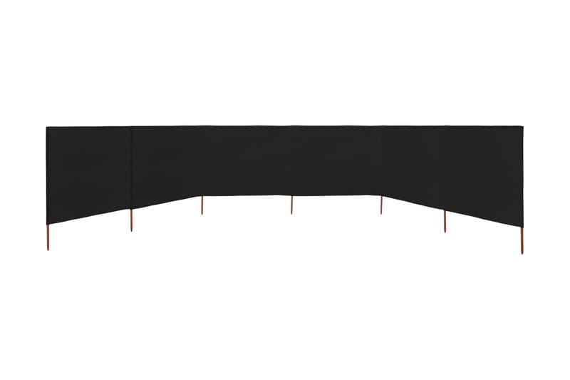 Vindskjerm 6 paneler stoff 800x160 cm svart - Svart - Hagemøbler - Solbeskyttelse - Avskjerming & vindskjerm