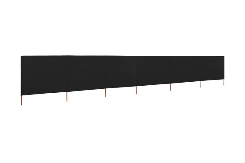 Vindskjerm 6 paneler stoff 800x80 cm svart - Svart - Hagemøbler - Solbeskyttelse - Avskjerming & vindskjerm