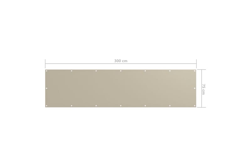 Balkongskjerm beige 75x300 cm oxfordstoff - Beige - Hagemøbler - Solbeskyttelse - Balkongbeskyttelse